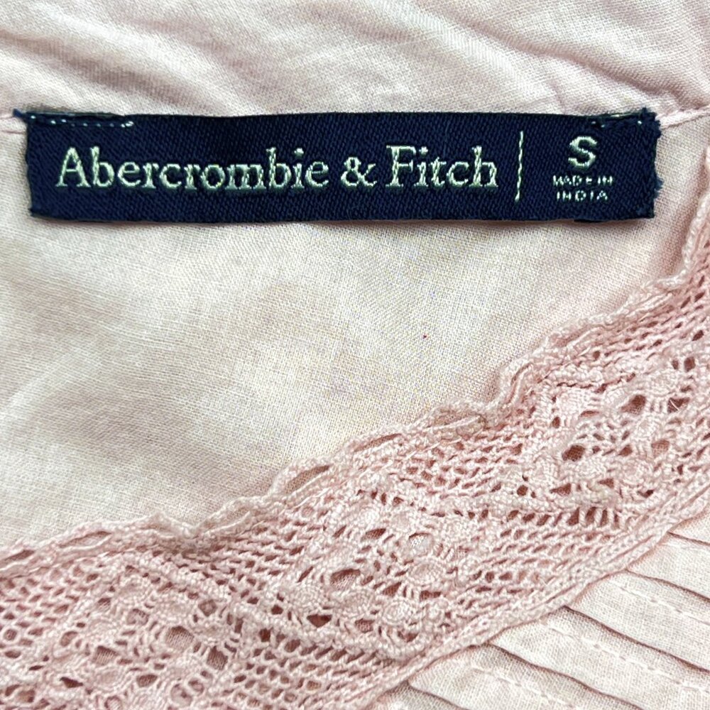Abercrombie & Fitch Lace-Embellished Boho Prairie Dress Petal Pink Size S - NWOT - Picture 7 of 8